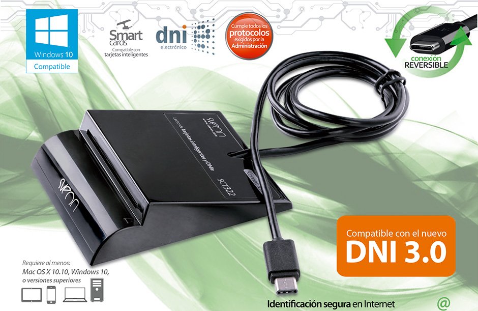 Lector DNI 3.0/4.0 compatible con MAC y Windows 10 y 11